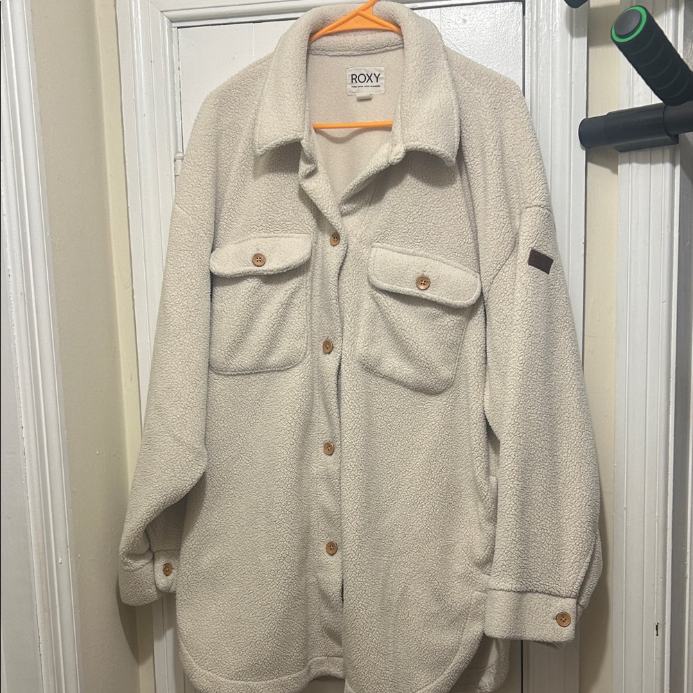 Roxy Off-White Teddy Jacket for Women